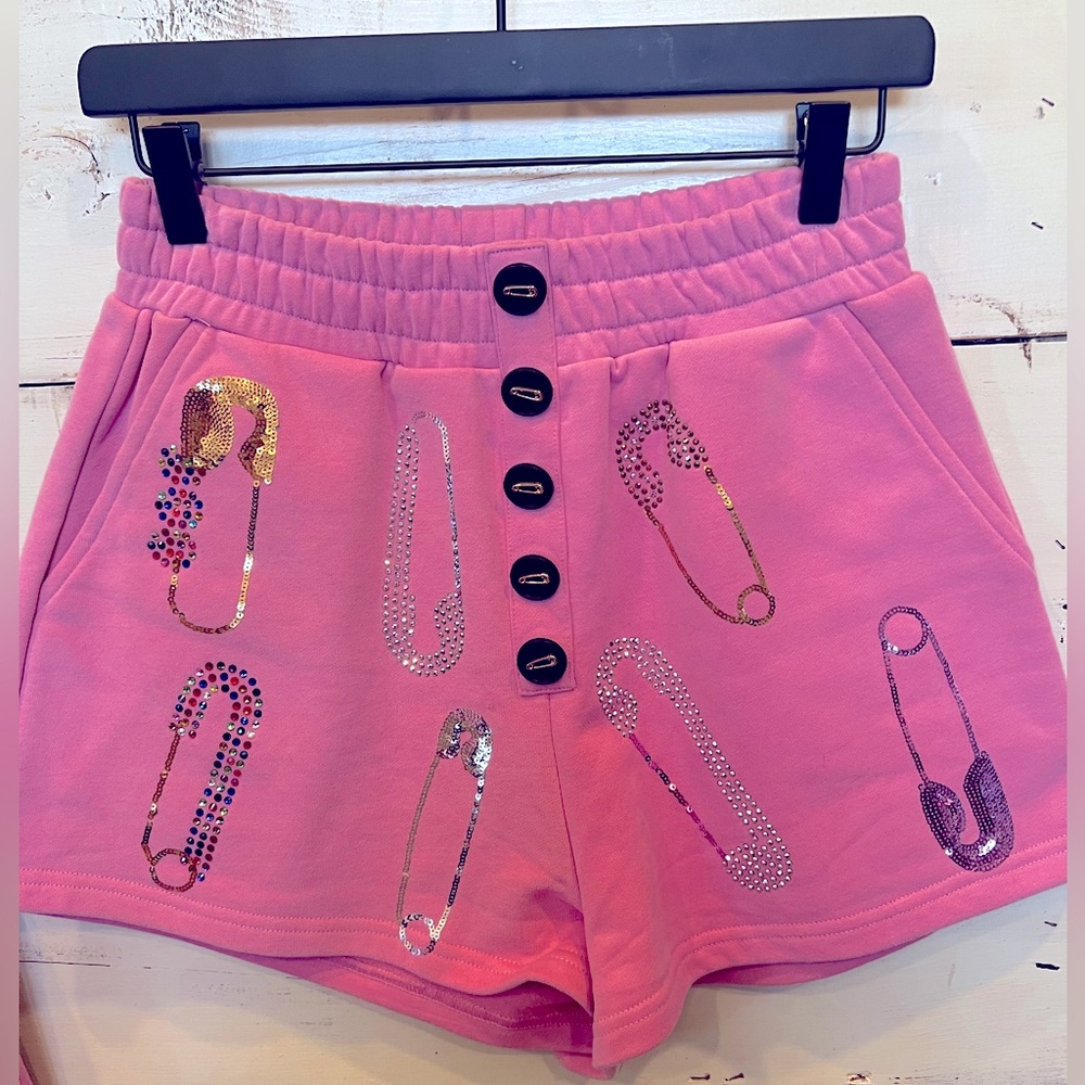 Queen of Sparkles safety pin shorts (worn once)